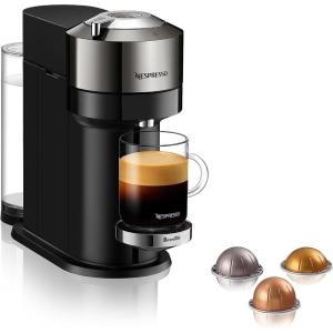 Nespresso Vertuo Next Deluxe Coffee and Espresso Maker, Pure Chrome with Aeroccino Milk Frother,1.1 liter, Black,Dark Chrome(Chrome)