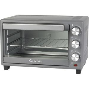 SUR LA TABLE KITCHEN ESSENTIALS Multifunctional Air Fryer Toaster Oven with Large Window for Easy Viewing, Designed with 7-Presets – Air Fry, Bake, Roast, Broil and Toast in Minutes, 1500w