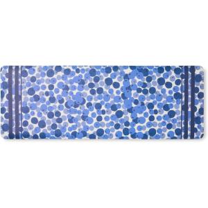 SUR LA Table Kitchen Essentials Zest Up Your Life Citrus Fruit Anti Fatigue Comfort Mat, Kitchen Mat, Standing Desk Mat, Non-Slip Backing, Yellow/Blue/Ivory, 20″x39″(Blue/White)