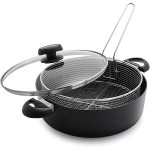 Scanpan ES5 Braiser with Lid and Fry Basket, Black