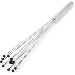 Sur La Table 12″ Stainless Steel Silicone Ball Whisk for Beating Stirring, Egg Beater, Baking, Silver