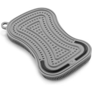 Sur La Table 3-in-1 Silicone Scrubber Sponge, Cool Gray