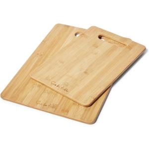 Sur La Table Bamboo Cutting Board Set – 2-Piece Chopping Boards with Handles, Water-Resistant & Warp-Resistant, Includes Large 15″ x 11″ and Small 13″ x 8.5″ Boards