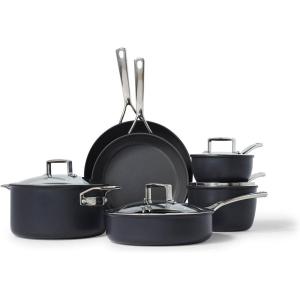 Sur La Table Classic Hard Anodized Ceramic Nonstick 10-Piece Cookware Set, Aluminum