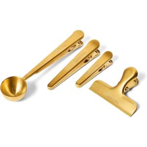 Sur La Table Coffee Bag Clips, Set of 4, Gold
