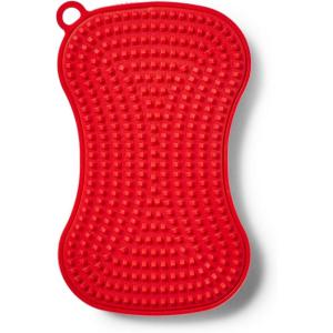 Sur La Table Dual-Action Silicone Sponge, Red
