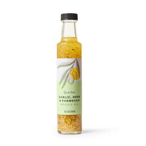 Sur La Table Garlic, Herb & Parmesan Infused Olive Oil – 8.5 fl oz Bottle with Zesty Garlic, Bright Herbs & Bold Cheese Flavor, Perfect for Sautéing, Drizzling, Dipping & Vinaigrettes