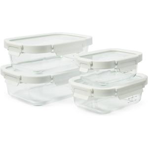 Sur La Table Glass Storage Containers, 8-Piece Set, Clear