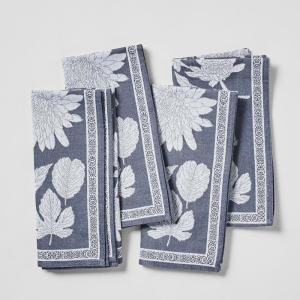 Sur La Table Jacquard Floral Napkins, Set of 4, Indigo(Indigo)