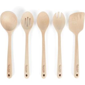 Sur La Table Kitchen Essentials Beech Wood Kitchen Tools – Durable Wooden Cooking Utensils Set