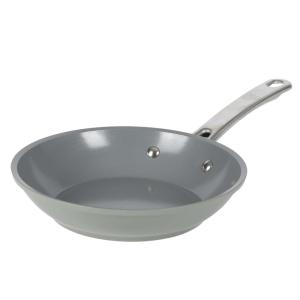 Sur La Table Kitchen Essentials Large 12 Inch Fry Pan PFA Free Titanium Ceramic Nonstick Interior Forged Aluminum Cookware Frying Pan – Green – Induction Compatible(Green)