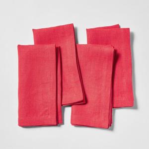Sur La Table Linen Napkins, Set of 4, Blue(Red)