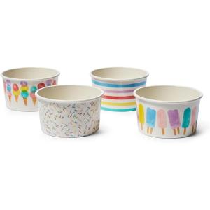 Sur La Table Melamine Ice Cream Bowls – Set of 4 Colorful Dessert Dishes, Shatter-Resistant & Dishwasher, Perfect for Sundaes, Snacks & Summer Entertaining