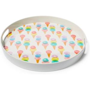 Sur La Table Melamine Ice Cream Round Tray, White