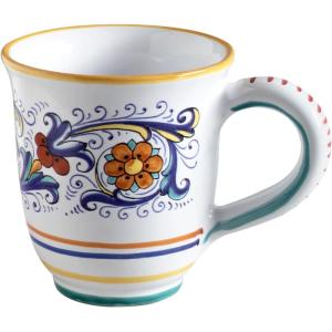 Sur La Table Nova Deruta Hand-Painted Ceramic Mug – 16 oz Colorful Italian Coffee & Tea Cup, Renaissance-Inspired Design, Made in Italy