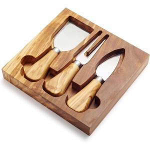 Sur La Table Olivewood Cheese Knife Set, Tan