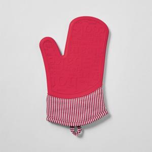 Sur La Table Silicone Striped Oven Mitt, Red(Red)
