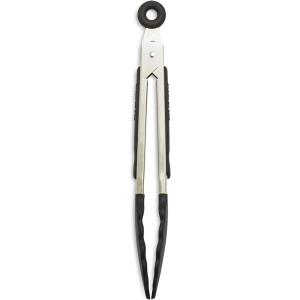 Sur La Table Silicone-Tipped Tongs, 7″, Dark Red(Black)