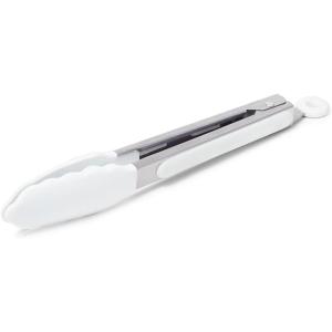Sur La Table Silicone-Tipped Tongs, 9″, Black(White)