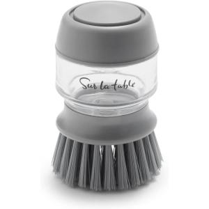 Sur La Table Soap Dispensing Palm Dish Brush, Gray