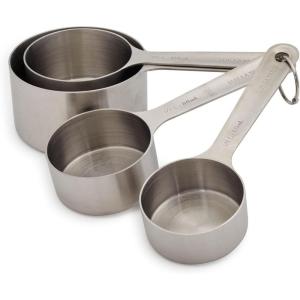 Sur La Table Stainless Steel Measuring Cups, Set of 4, Silver