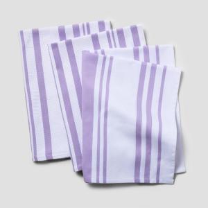 Sur La Table Striped Kitchen Towels, Set of 3, Blueberry(Lavender)