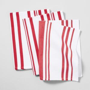 Sur La Table Striped Kitchen Towels, Set of 3, Blueberry(Ruby Red)