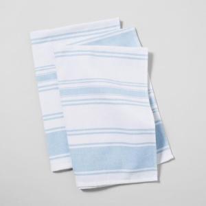 Sur La Table Ultra-Absorbent Terry Towels, Set of 2, Blue(Light Blue)