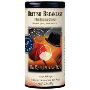 The Republic of Tea – British Breakfast Tea 2.8 oz Tin, 50 Tea Bags, Gourmet Black Tea | Caffeinated(50 Count (Pack of 1))