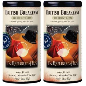 The Republic of Tea – British Breakfast Tea 2.8 oz Tin, 50 Tea Bags, Gourmet Black Tea | Caffeinated(50 Count (Pack of 2))
