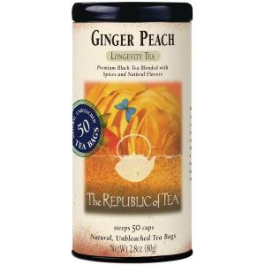 The Republic of Tea – Ginger Peach Black Tea, Caffeinated, 50 Count(50 Count (Pack of 1))