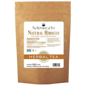 The Republic of Tea – Natural Hibiscus Tea, 36 Tea Bags, Herbal Blend, Caffeine Free, Gluten Free(100 Count Pack of 1))