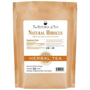 The Republic of Tea – Natural Hibiscus Tea, 36 Tea Bags, Herbal Blend, Caffeine Free, Gluten Free(36 Refill (Pack of 1))