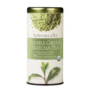 The Republic of Tea – Organic Double Green Matcha, Naturally Caffeinated Japanese Green Tea Powder and Leaves, Steeps 50 Cups(50 Count (Pack of 1))