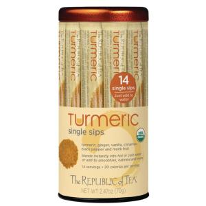 The Republic of Tea Organic Turmeric Single Sips, Instant Turmeric Herbal Tea (14 Single-Serve Packets)(14 Count (Pack of 1))