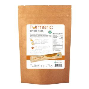 The Republic of Tea Organic Turmeric Single Sips, Instant Turmeric Herbal Tea (14 Single-Serve Packets)(50 Count (Pack of 1))