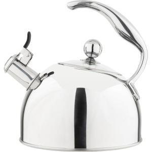 Viking 3-Ply Stainless Steel Tea Kettle, 2.6 Quart Stovetop Hot Water Pot with Tempered Glass Lid, Ergonomic Handle, Induction Ready, Slate and Blue(Mirror Finish)