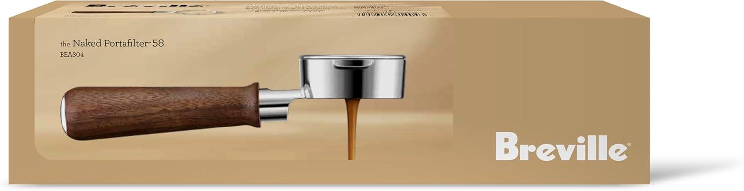 imageBreville BEA304WLW Naked Portafilter Espresso Machine Accessory 58mm Walnut