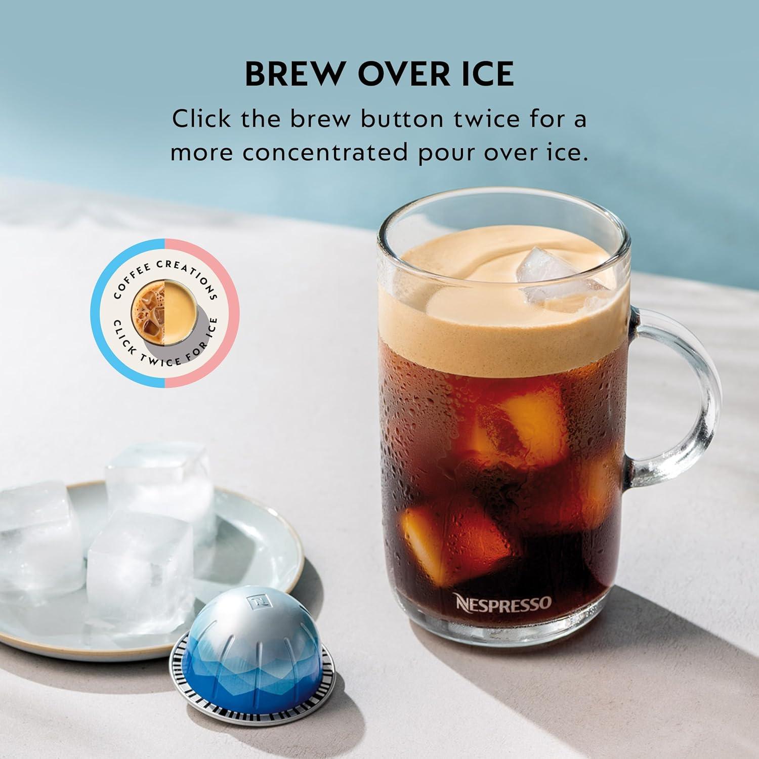 imageNespresso Festive Vertuo Pop Deluxe Coffee and Espresso Maker by Breville with Milk Frother Matte Black GoldMatte Black Gold