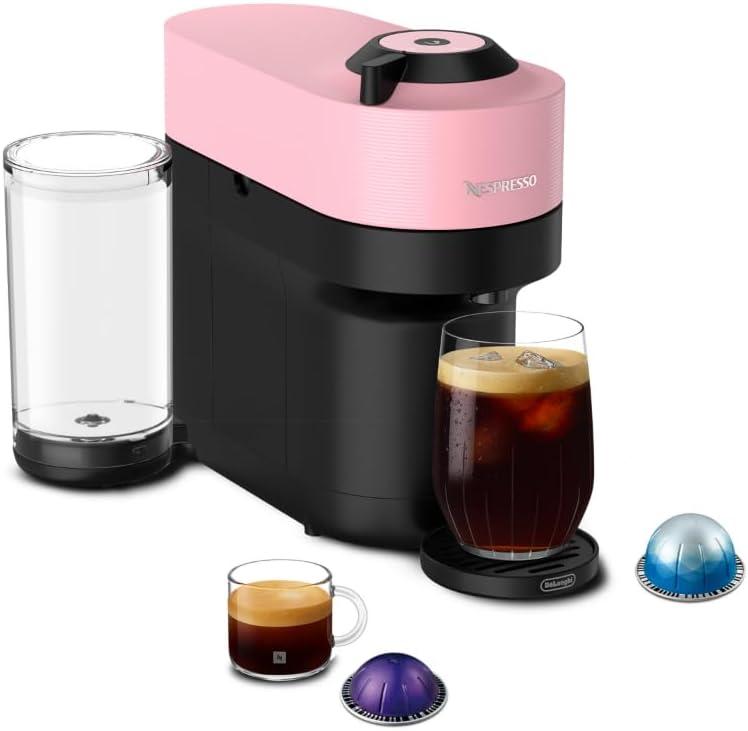 imageNespresso LimitedEdition Vertuo Pop Coffee and Espresso Maker by DeLonghi Pastel YellowCandy Pink