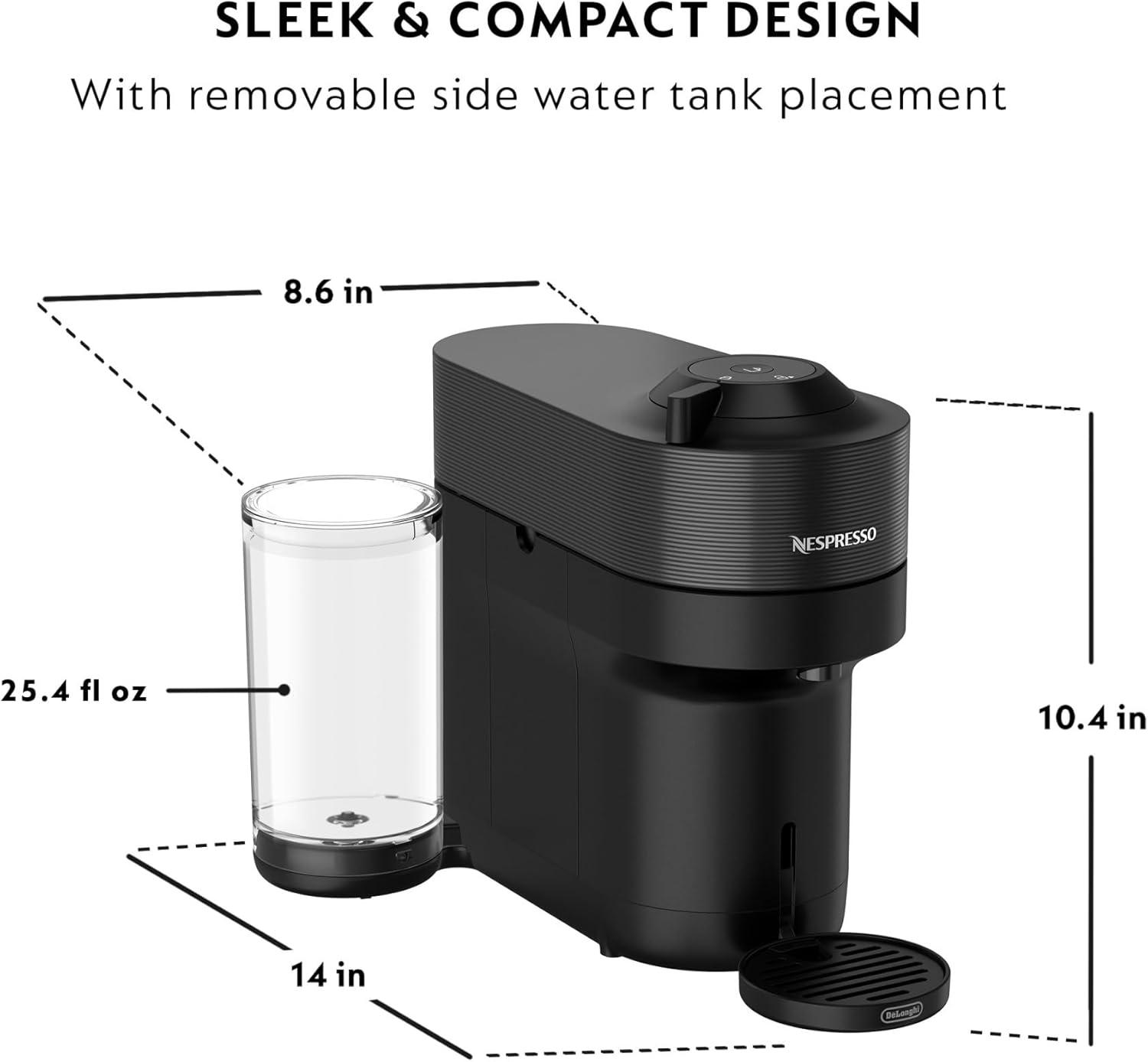 imageNespresso LimitedEdition Vertuo Pop Coffee and Espresso Maker by DeLonghi Pastel YellowLiquorice Black1