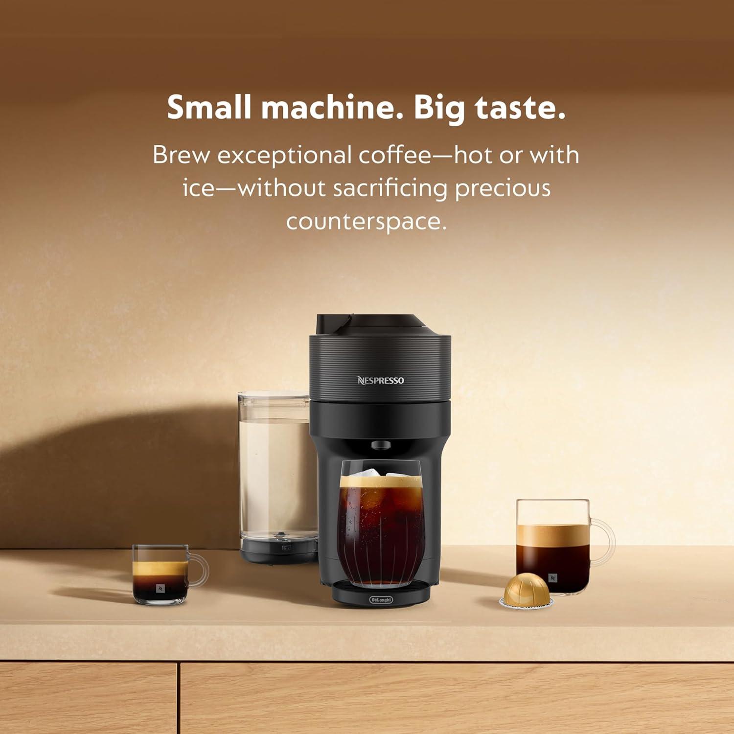 imageNespresso LimitedEdition Vertuo Pop Coffee and Espresso Maker by DeLonghi Pastel YellowLiquorice Black1