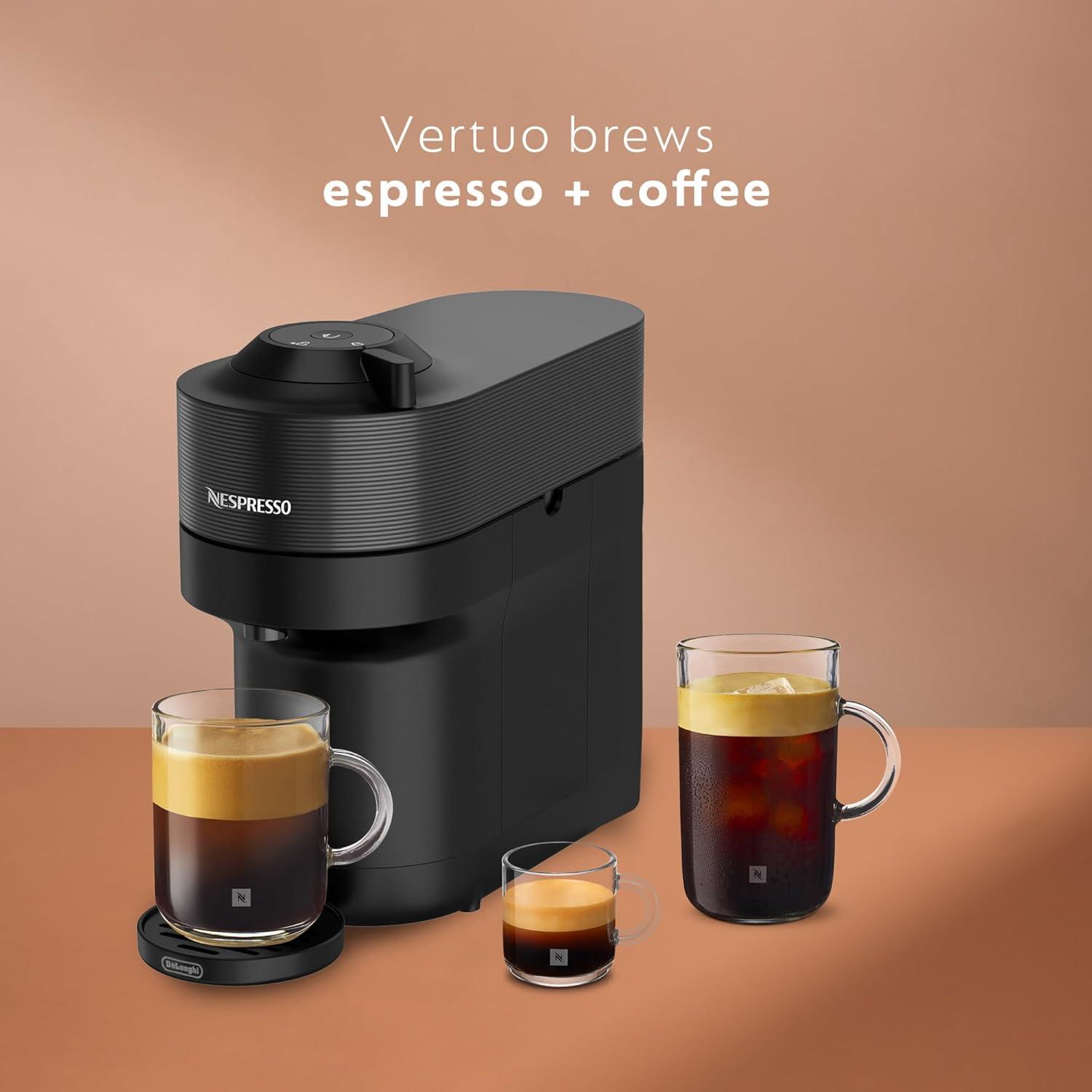 imageNespresso LimitedEdition Vertuo Pop Coffee and Espresso Maker by DeLonghi Pastel YellowLiquorice Black1