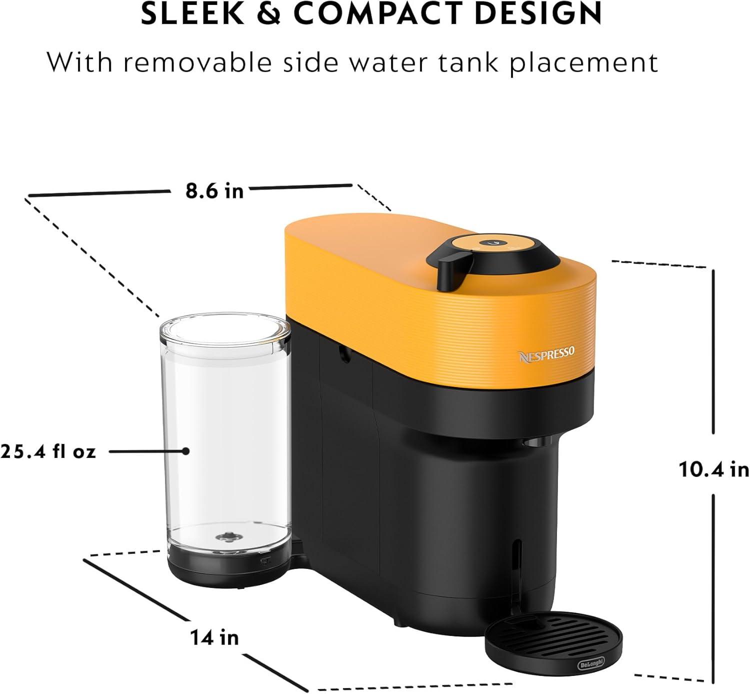 imageNespresso LimitedEdition Vertuo Pop Coffee and Espresso Maker by DeLonghi Pastel YellowMango