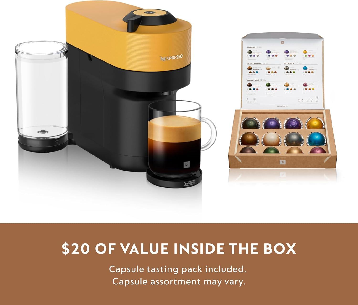 imageNespresso LimitedEdition Vertuo Pop Coffee and Espresso Maker by DeLonghi Pastel YellowMango