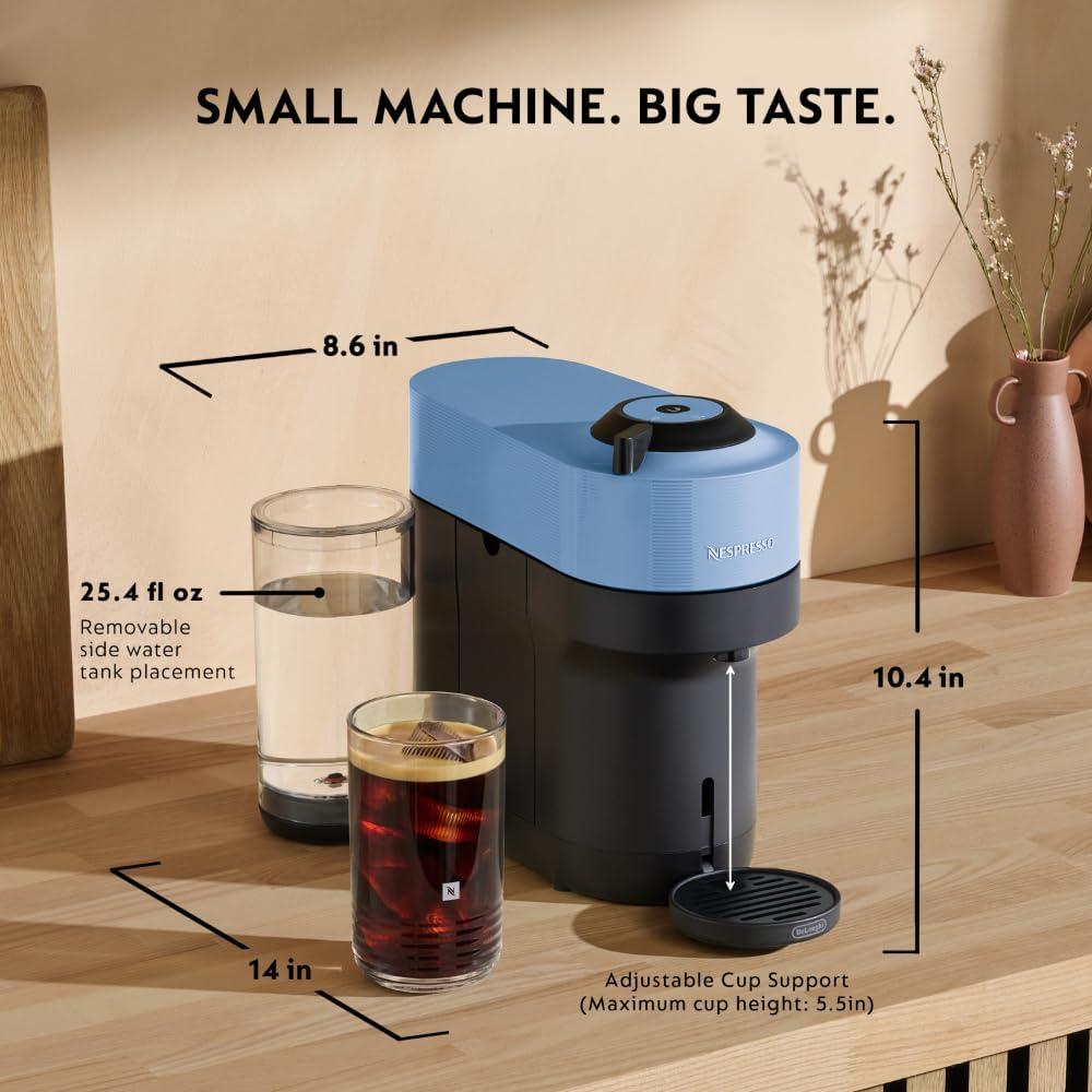 imageNespresso LimitedEdition Vertuo Pop Coffee and Espresso Maker by DeLonghi Pastel YellowPacific Blue
