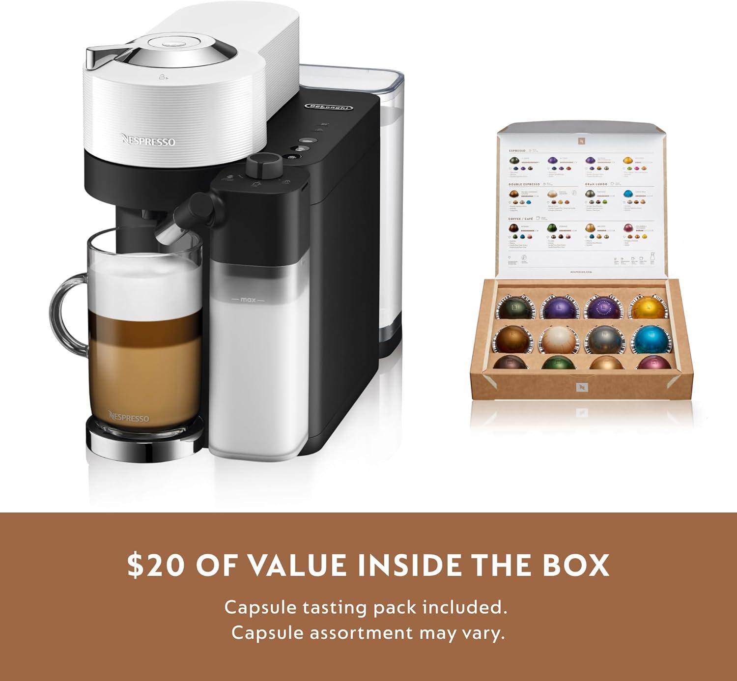 imageNespresso Vertuo Lattissima Coffee amp Espresso Maker by DeLonghi Matte White and GlossyWhite