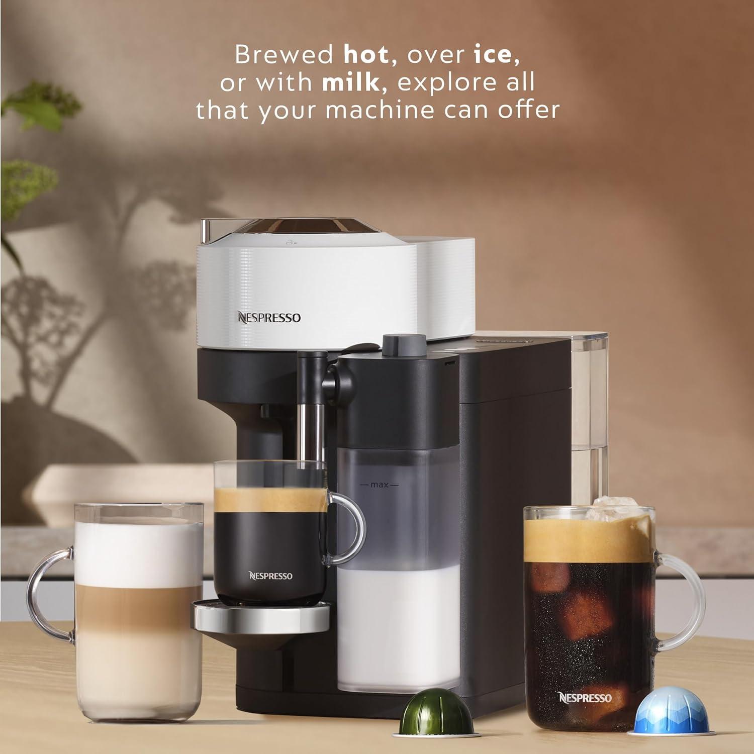 imageNespresso Vertuo Lattissima Coffee amp Espresso Maker by DeLonghi Matte White and GlossyWhite