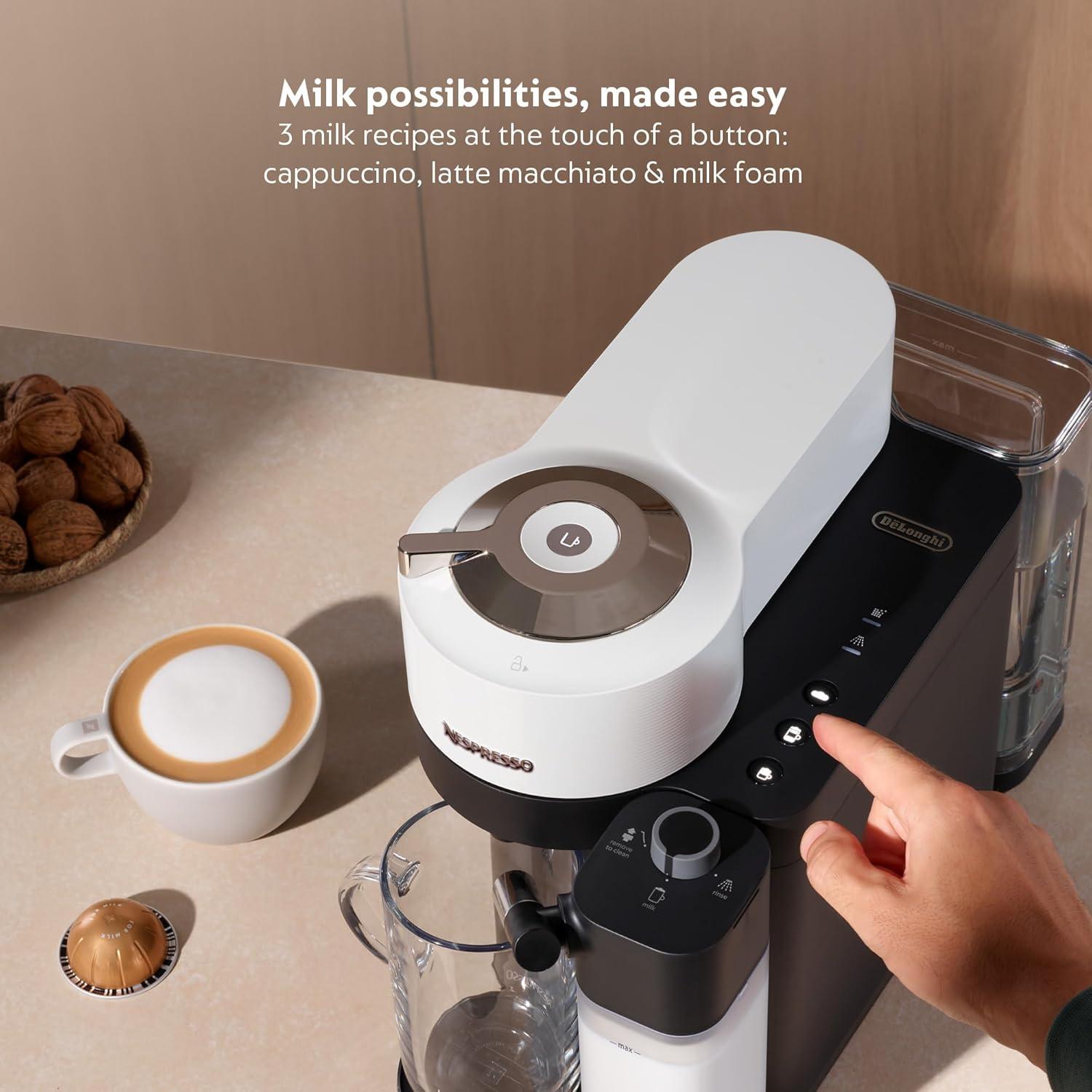imageNespresso Vertuo Lattissima Coffee amp Espresso Maker by DeLonghi Matte White and GlossyWhite