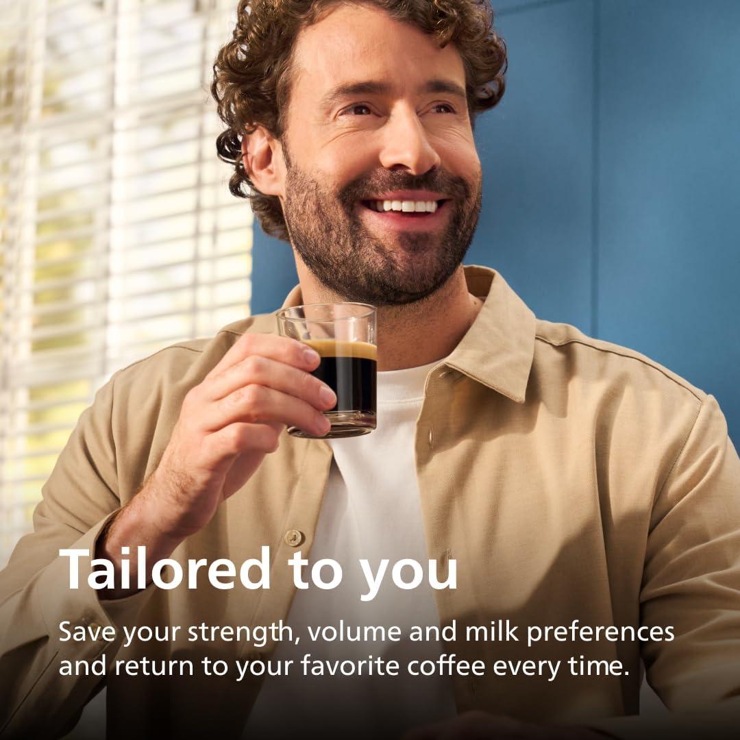 imagePhilips 3300 Series Fully Automatic Espresso Machine with integrated milk frother and grinder 5 Hot amp Iced Coffee PreSets 40 Quieter SilentBrew 15Bar Pressure Glossy Black EP332690Glossy Black Ep 3341 50
